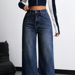 Women's Denim Stretchable High Waist Baggy Jeans for Women