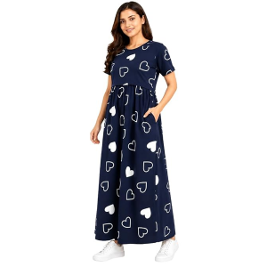 Pregnancy & Feeding Friendly Maxi Dress with Pockets
