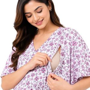Women' Delivery Gown Cotton Fabric- V Neck