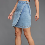 Women's Regular High Rise Above Knee Stretchable Denim Skirt