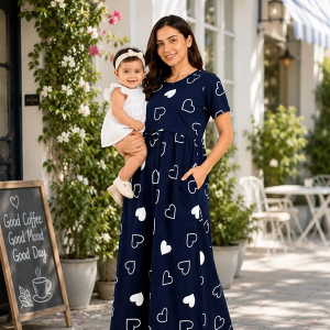 Pregnancy & Feeding Friendly Maxi Dress with Pockets