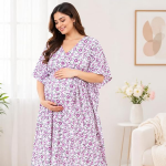 Women' Delivery Gown Cotton Fabric- V Neck