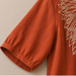 Women's Embroidered Top for Women, Maroon V Neck Rayon, 3/4 Sleeve Casual Loose Fit Tunic, Boho Blouse for Women, Korean Style