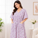 Women' Delivery Gown Cotton Fabric- V Neck