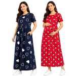 Pregnancy & Feeding Friendly Maxi Dress with Pockets